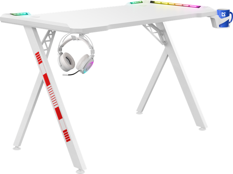 Игровой стол Defender Foton, RGB, белый