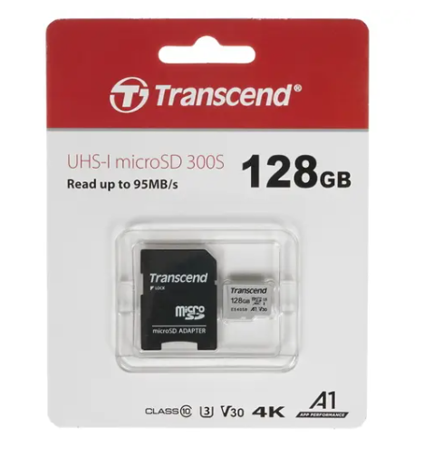 Карта памяти MicroSDXC UHS-I U3 Card 128Gb Transcend Class10 ( с адаптером)