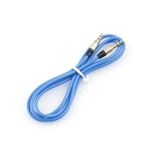 Кабель AUX 3.5мм/3.5мм Male-Male 1м, синий Cablexpert CCAB-01-35MM-1MU PRO-серия