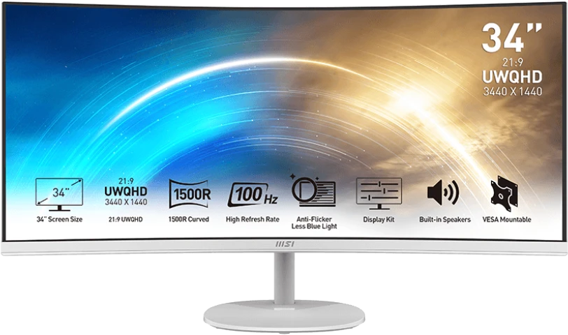 Монитор 34" MSI Optix MP341CQW белый (100Hz)