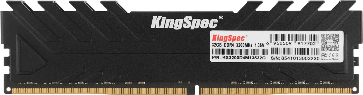 Модуль памяти DDR4 32Gb PC25600 3200MHz Kingspec (KS3200D4M13532G)