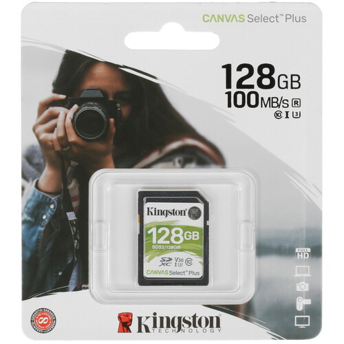 Карта памяти SDXC Card 128GB Kingston Canvas Select Plus w/o adapter (SDS2/128GB)