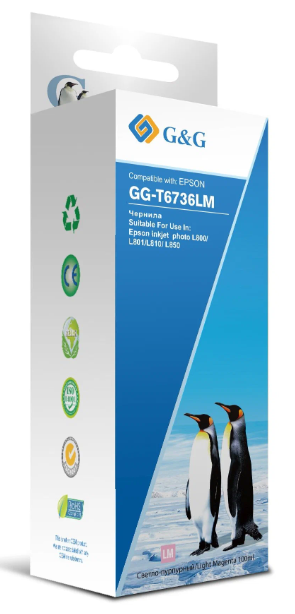 Чернила G&G (GG-T6736LM) Light Magenta (для Epson L800/L805/L810/L850 (100мл)