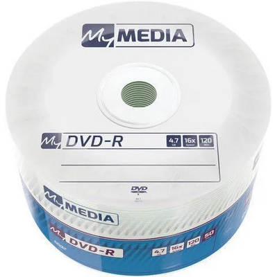 Оптический диск DVD-R MYMEDIA 4,7Gb; 16x Pack wrap (50шт)