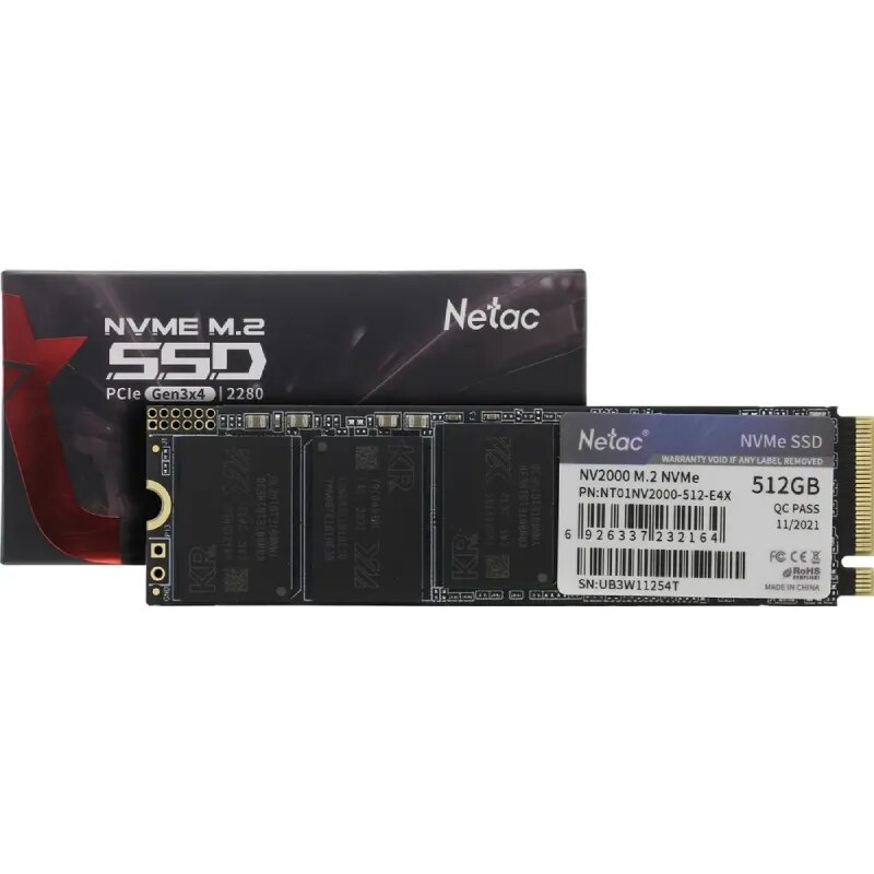 Накопитель SSD M.2 NVMe 512GB NETAC NV2000 NT01NV2000-512-E4X