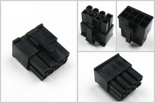 Коннектор разъем 8P 8pin (4pin+4pin) (пластик черный)