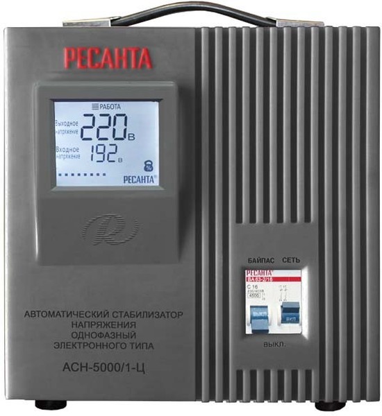 Стабилизатор напряжения Ресанта АСН-5000/1-Ц, серый [63/6/6]