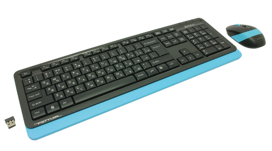 Беспроводной набор клавиатура + мышь A4Tech Fstyler FG1010 черный/синий