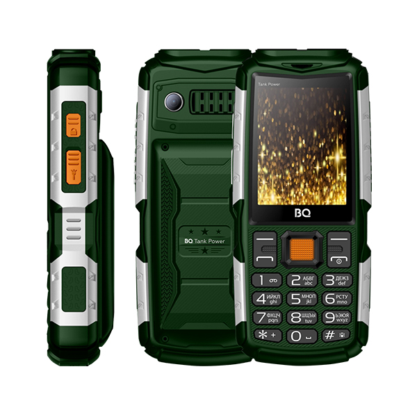Мобильный телефон BQ-2430 Tank Power Green-Silver Dual SIM