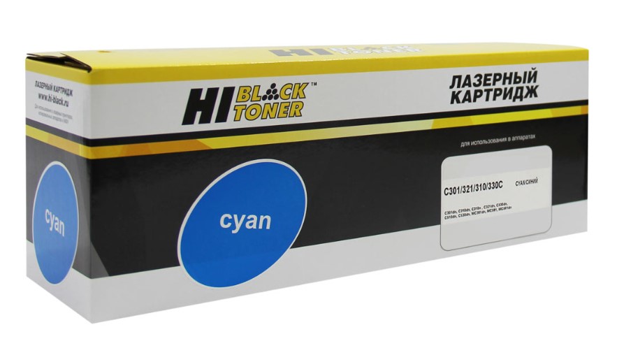 Тонер-картридж совместимый Hi-Black HB-44973543 OKI C301DN/C321DN/C310DN/C330DN/MC351DN, C, 1,5К