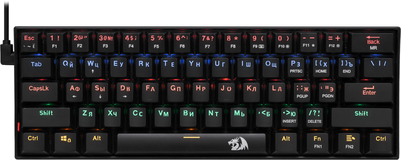 Клавиатура механическая Redragon Lakshmi RU, RGB, черный
