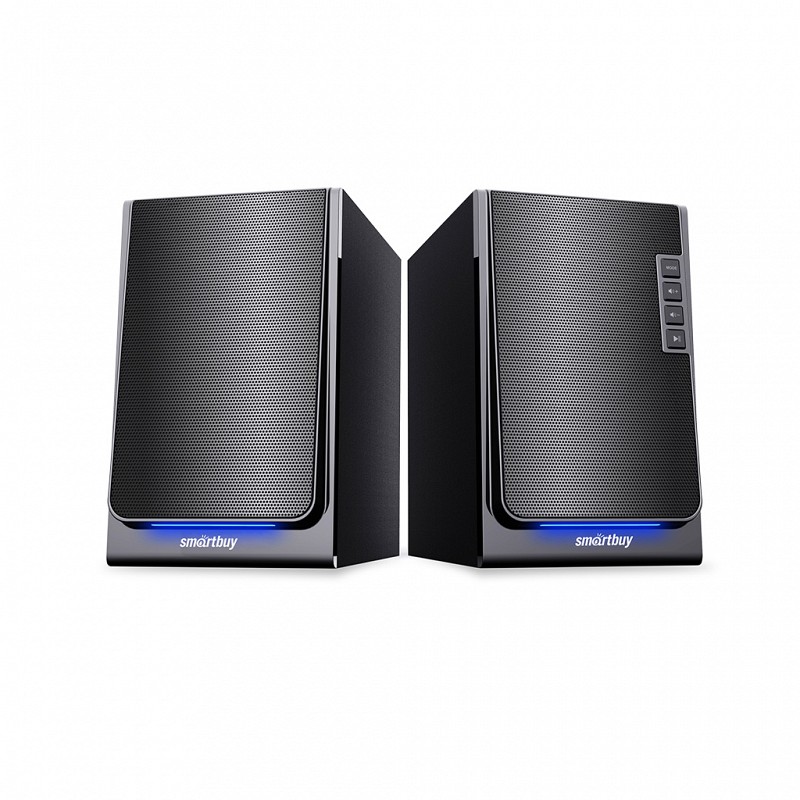 Акустика 2.0 SmartBuy GIG 3, Bluetooth, FM/MP3, LED, черный