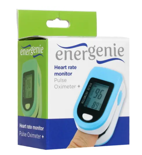 Пульсометр с функцией пульсоксиметра "Energenie" EG-PO2W, белый с синим
