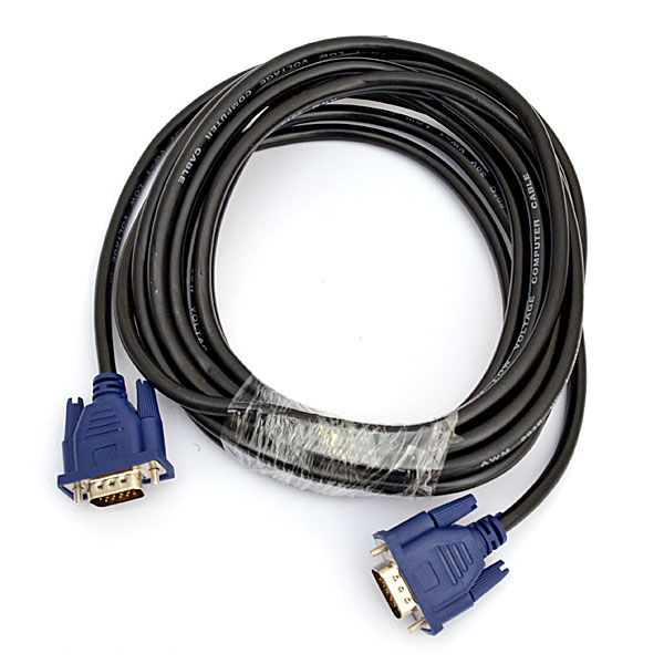 Кабель VGA - VGA 5m DeTech Black 2 Ferrite