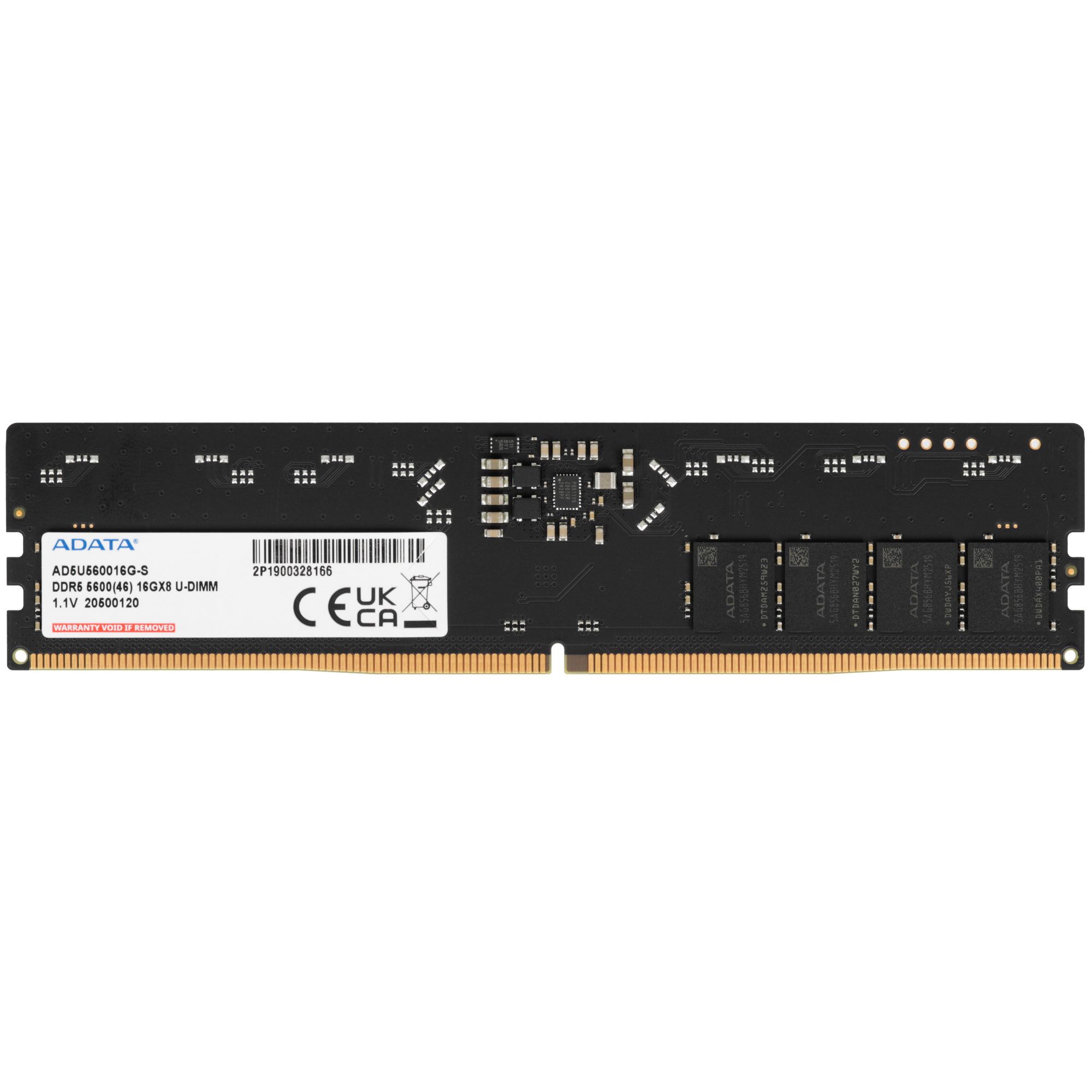Модуль памяти DDR5 16Gb PC5-44800 5600MHz ADATA AD5U560016G-S
