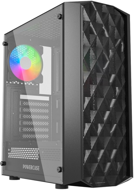 Корпус ATX без БП Powercase Diamond Mesh LED (CMDM-L1)