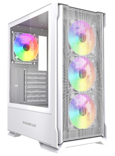 Корпус ATX без БП Powercase Mistral AZ4W ARGB (CMAZW-A4), белый