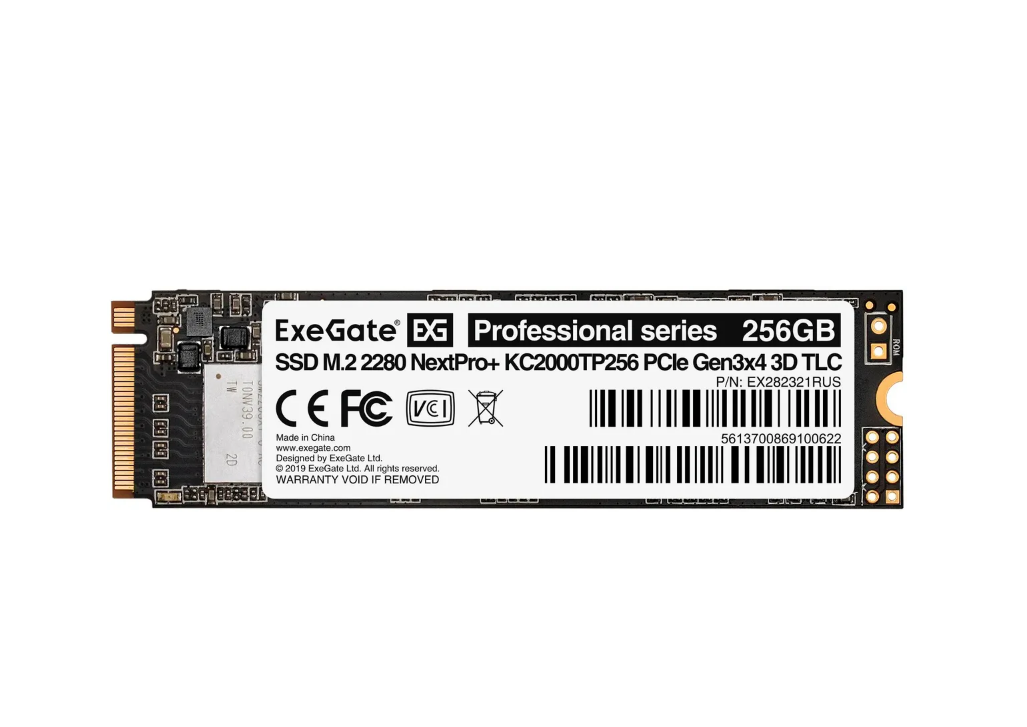 Накопитель SSD M.2 NVMe 256Gb ExeGate NextPro+ KC2000TP256