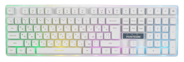 Клавиатура игровая с подсветкой PANTEON M187 USB, белая