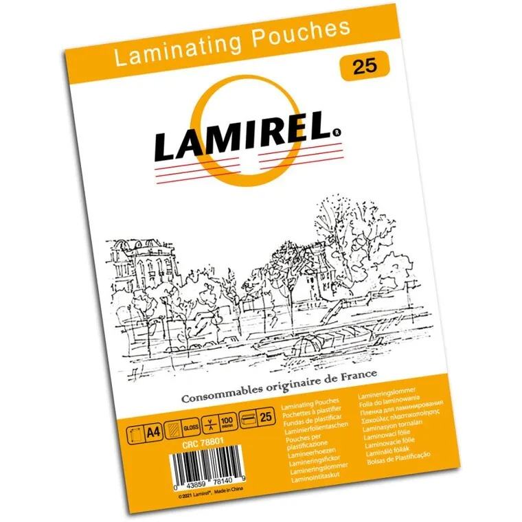 Плёнка для ламинирования А4 (216х303мм) 100 микрон (25 л.) (LA-78801) Lamirel