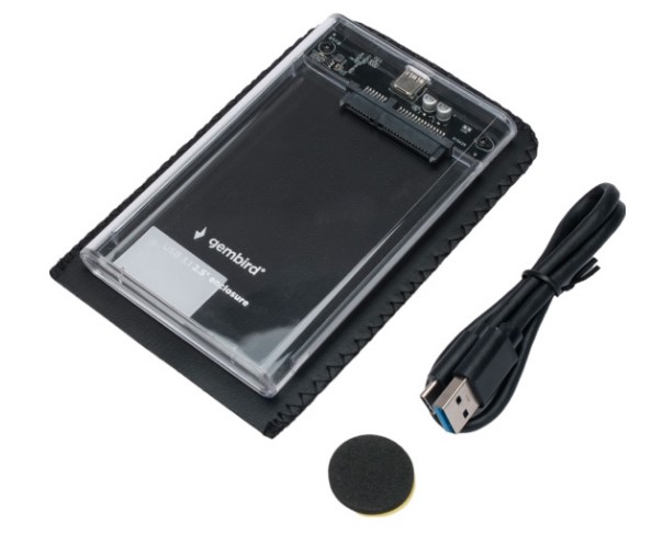 Контейнер для жесткого диска 2,5" USB 3.0 Gembird EE2-U3S-7 SATA, Type-C, Прозрачный