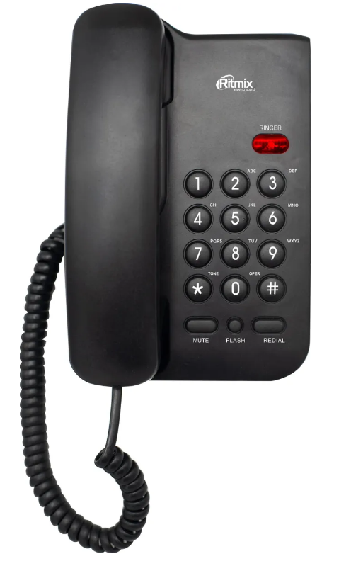 Телефон проводной RITMIX RT-311, черный