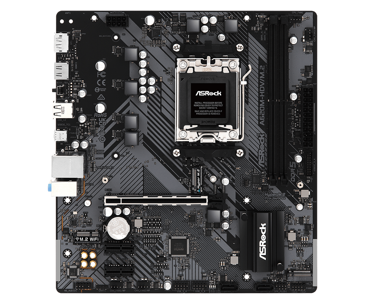 Материнская плата Socket AM5 ASRock A620M-HDV/M.2