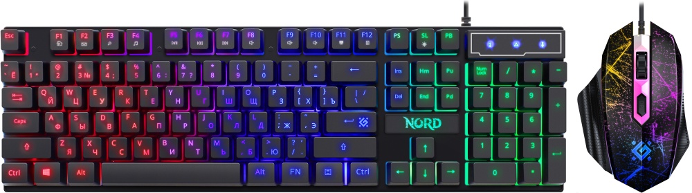 Проводной игровой набор клавиатура + мышь Defender Nord GS-959
