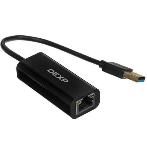 Проводной сетевой USB LAN адаптер DEXP ZH-USB3, RJ45 100/1000Mbps, USB 3.0