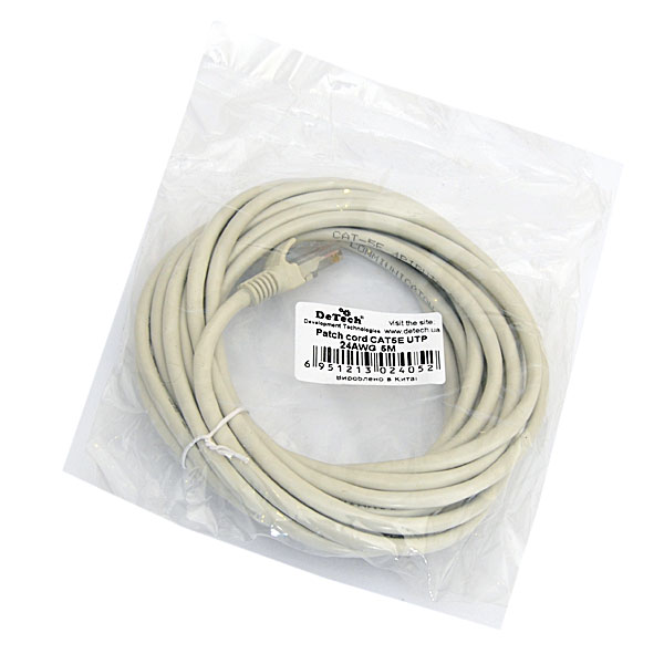 Патчкорд UTP DeTech 5M CAT5E
