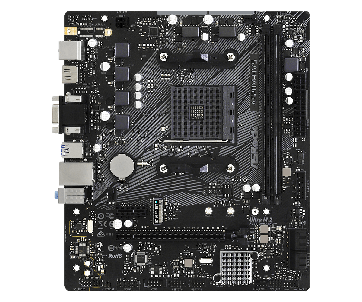 Материнская плата Socket AM4 ASRock A520M-HVS
