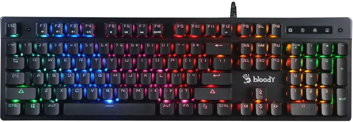Клавиатура игровая с подсветкой A4Tech Bloody B500N, черный, USB