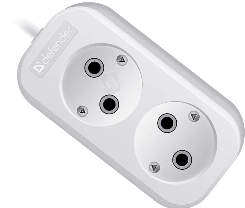 Удлинитель без заземления Defender B220 2 м, 2 розетки