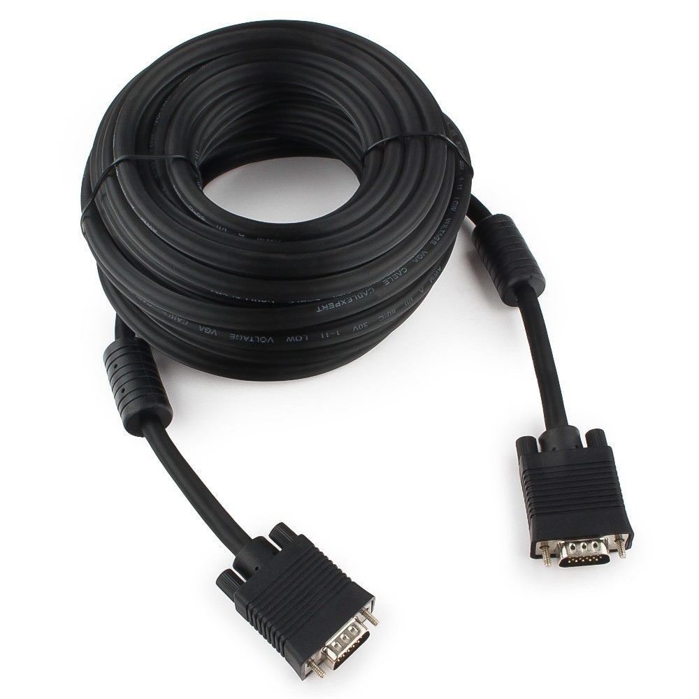 Кабель VGA - VGA 10m Premium Cablexpert CC-PPVGA-10M-B Black Ferrite