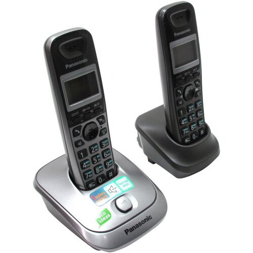 Радиотелефон (DECT) Panasonic KX-TG2512 RU1 (2 трубки), черный
