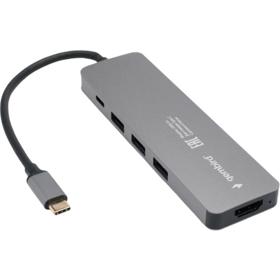 Док-станция Gembird UHB-D5 (3xUSB 3.1, Type-C PD87W, HDMI, SD/TF, RJ45, VGA, M.J. 3.5) Type-C