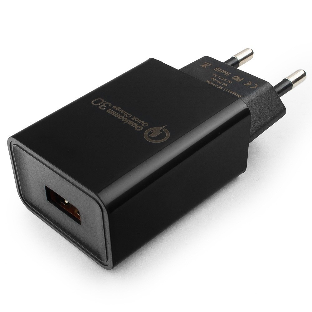 Универсальное СЗУ Cablexpert MP3A-PC-17 (18Вт, 1 USB, 3А), QC 3.0, черный
