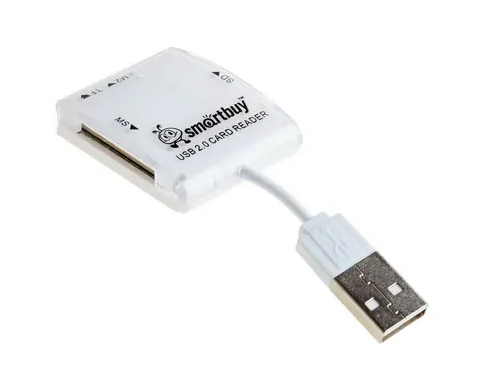 Картридер внешний Smartbuy 713 , USB 2.0, белый