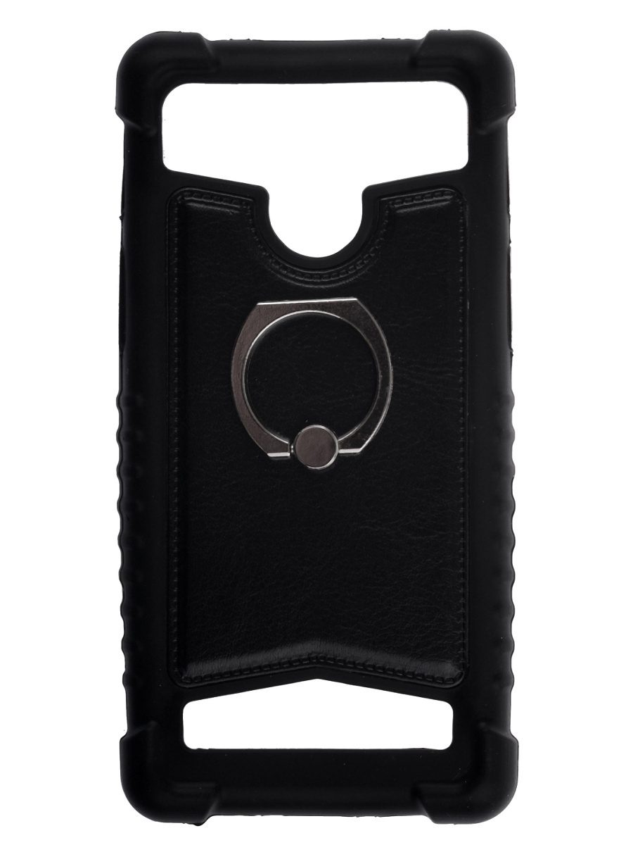 Бампер универсальный Silicon+Leather+Кольцо 5,5"