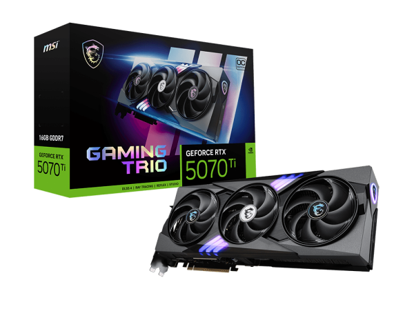 Видеокарта PCI-E 5.0 16Gb GeForce RTX 5070 Ti MSI GAMING TRIO OC (RTX 5070 Ti 16G GAMING TR)