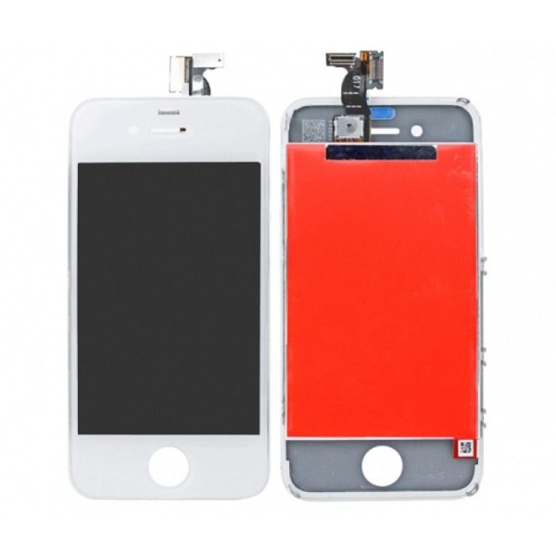 Дисплей для IPhone 4S + Тачскрин белый с рамкой крепления (класс AAA)