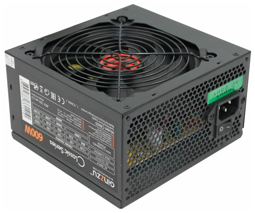 Блок питания 600W Ginzzu CB600, чёрный