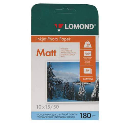Фотобумага Lomond А6 Матовая (0102063) 180g/m 50 л