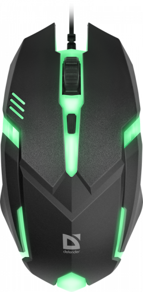 Мышь проводная Defender Cyber MB-560L, 7цветов, чёрный