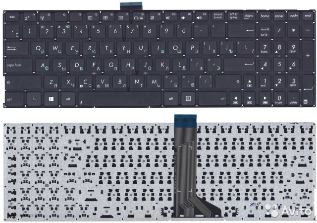 Клавиатура для ноутбука ASUS X555L, X555LA, X555LD, X75 rus, black, без фрейма