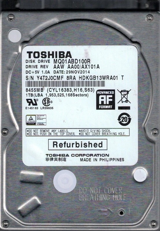 Жесткий диск 2.5" SATA 1Tb Toshiba (MQ01ABD100R)