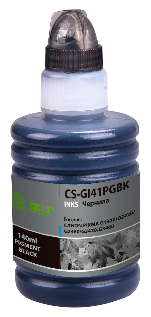Чернила Cactus CS-GI41PGBK GI-41 PGBK черный пигментный 140мл для Canon PIXMA G1420/G2420/G2460
