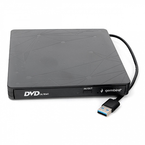 Оптический привод внешний DVD-RW USB 3.0 Gembird DVD-USB-03 черный