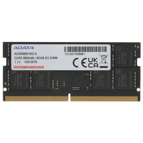 Модуль памяти SODIMM DDR5 16Gb PC44800 5600MHz A-Data AD5S560016G-B