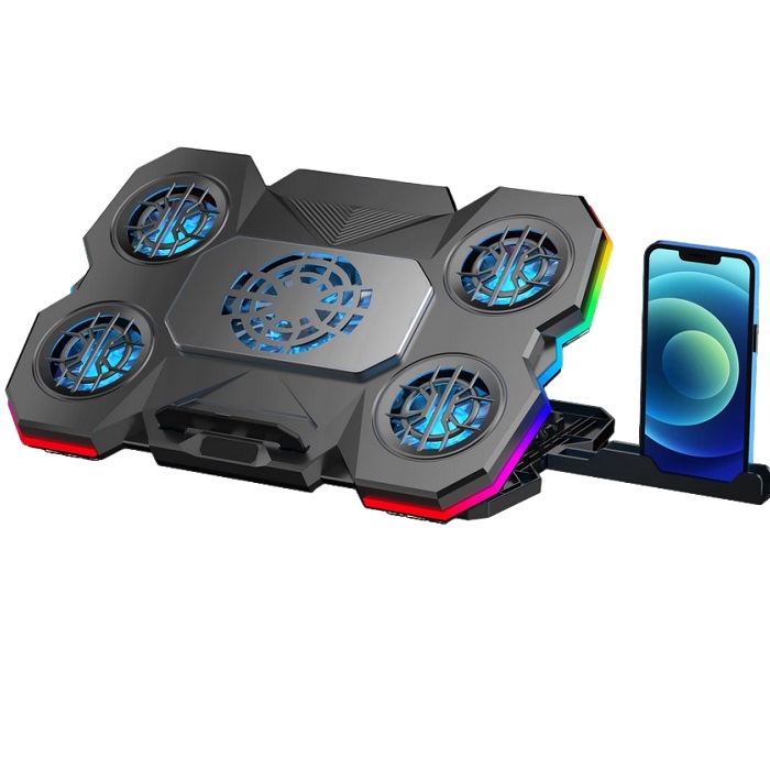 Охлаждающая подставка для ноутбука PANTEON CP-175 RGB Black 9"-18", USB, 5 вентиляторов